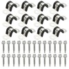 PATIKIL 12Pcs Pipe Clamps, 5/8 Inch 304 Stainless Steel Rubber