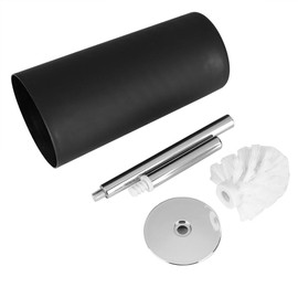 Fdit Cepillo para Lnodoro de Acero Inoxidable Cepillo para Inodoro Compacto Fuerte con Base Pesada para Baño (Negro)