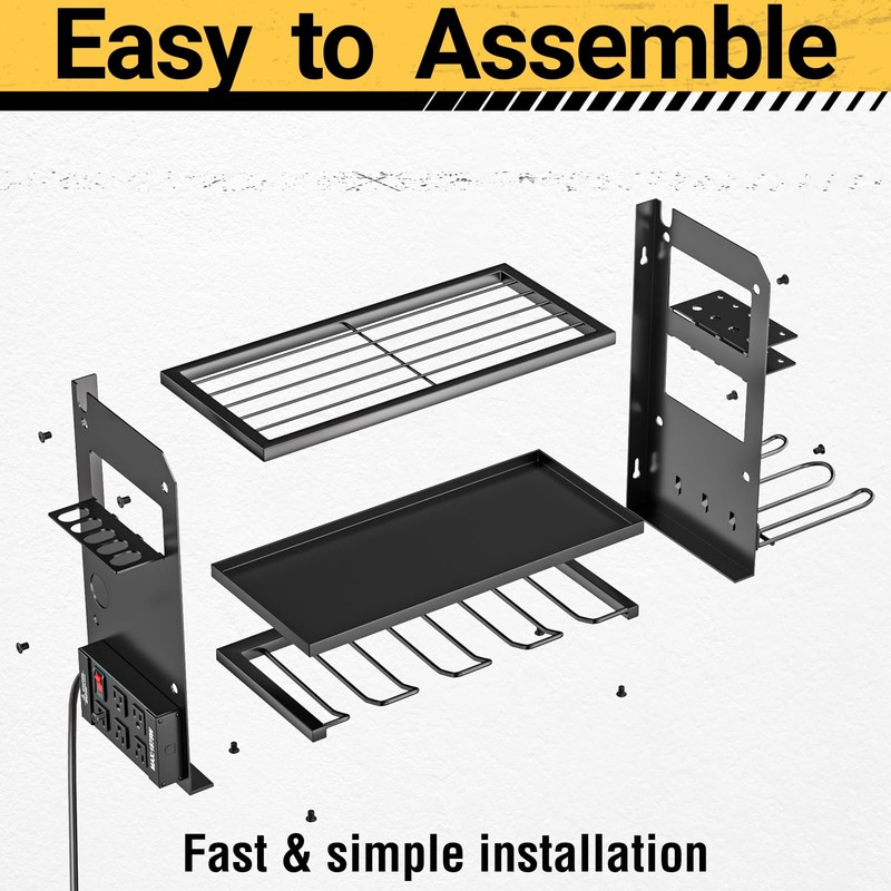 YYR Power Tool Organizer Wall Mount with Charging Station, Cordless