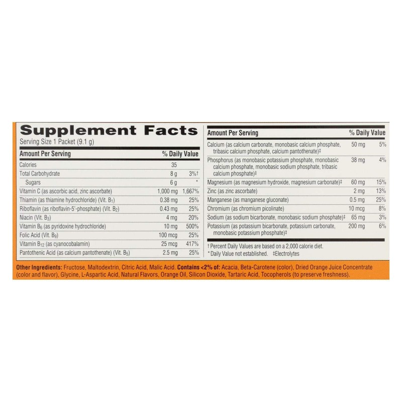 Emergen-C Super Orange, 30-count, 1000MG (2 Pack)