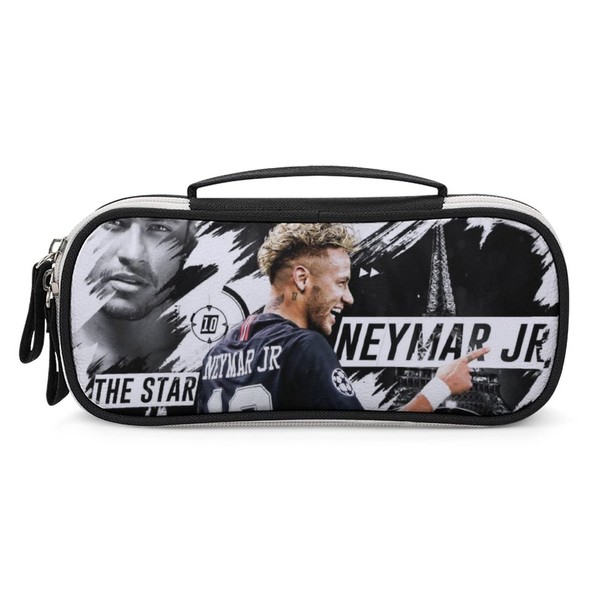 Neymar Pencil Case, Large Capacity, Multi-functional, Stylish, Leather, Leather Pen
