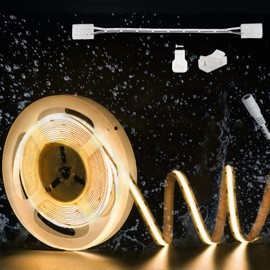 PAUTIX COB LED Strip Light IP65 Waterproof Warm White 3000K,UL-Listed 20ft/6.1m CRI 90+ Super Bright 24V LED Tape Light for Cabinet/Home/Office DIY Lighting Projects(Adapter & Dimmer Not Included)