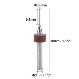 uxcell PCB Drill Bits 0.6mm Tungsten Carbide Rotary Tool Jewelry CNC Engraving Print Circuit Board Micro Drill Bits 1/8 Inch Shank 5 Pcs