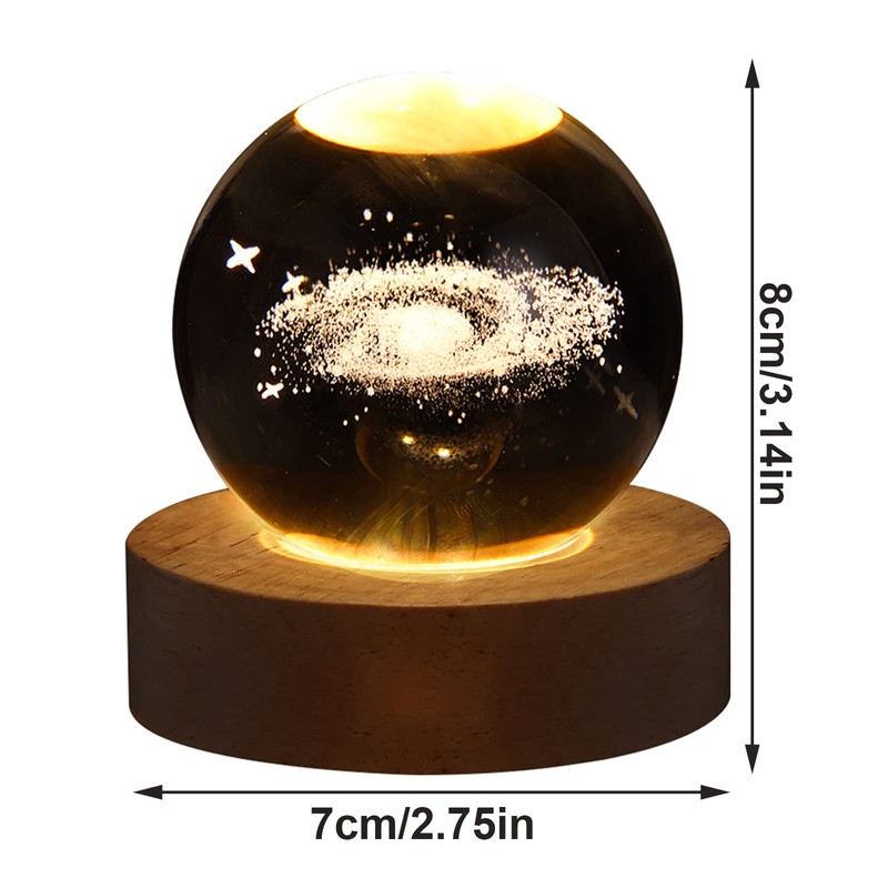 3D Crystal Ball Nightlight Decolamp Solar System Model Decor Science