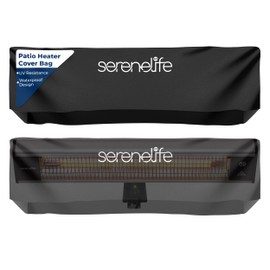 SereneLife Patio Heater Cover Bag - Heavy-Duty, UV Resistant, Waterproof Polypropylene & Polyurethane, Tear Resistant, Easy On/Off, Dustproof, Fits SereneLife Patio Heater Model SLOHT28 (Black)