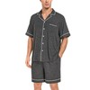 DIKFA Mens 2 Piece Pajamas Short Sleeve Loungewear Set Soft