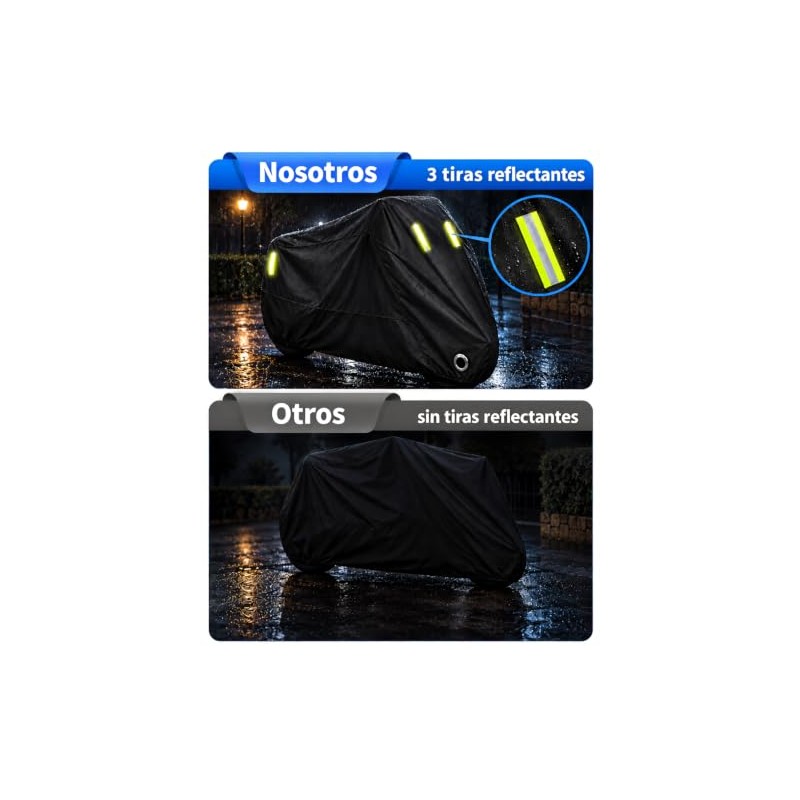 EASYTAO Funda para Moto, Cubre impermeable Tamaño Grande 245cm-105cm-125cm