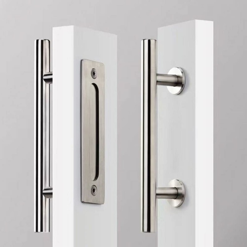 CCJH 10" Stainless Steel Sliding Barn Door Handles and Pulls