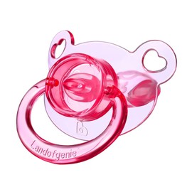 Landofgenie Adult Size Pacifiers Large Shield Bear Shape Transparent Design Paci 2 Pack - Blue and Pink