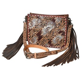 American Darling Messenger Hand Tooled Genuine Leather Western Women Bag Handbag Purse | Cute
