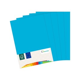 Made in EU 10 Sheets of Craft Card Blue A4 210 g/m² CS Paper - Craft Paper, Photo Cardboard, Coloured Paper for Crafts, Folding and Drawing in DIN A4 Format, Colour Box for Home and Office Supplies