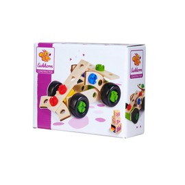 Eichhorn - Constructor Rennauto, vielseitiges Holzspielzeug, 35 Teile, 3 Verschiedene Konstruktionen, 100 Prozent FSC zertifiziertes Buchenholz, ab 3 Jahren