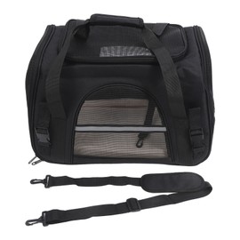 Pet Carrier Breathable Mesh Cat Carrier Bag Collapsible Portable Dog Carrier Large Capacity Puppy Bag for Travel Camping Shopping Black
