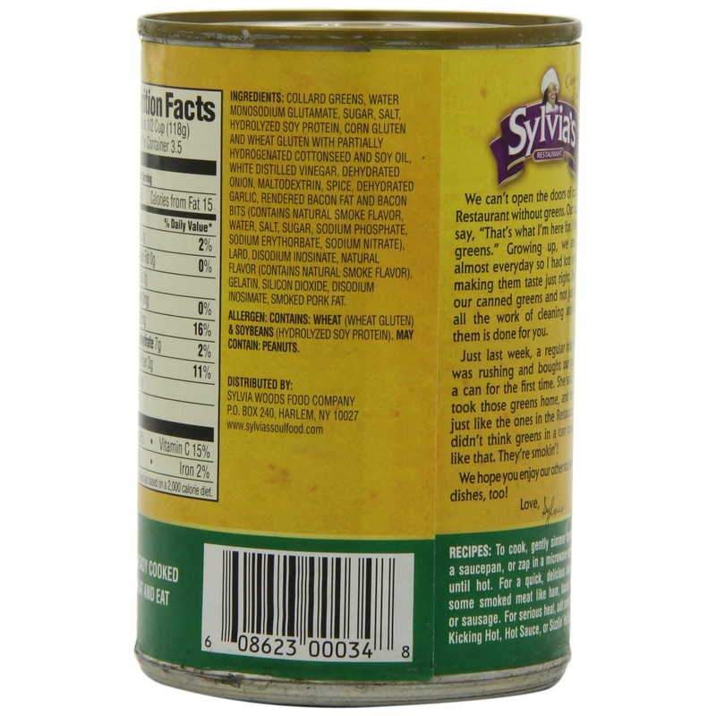 Sylvia's Specially-Seasoned Collard Greens, 14.5 Ounce Cans (Pack of 12)