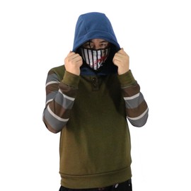 Uyecos Cosplay Hoodie Ticci Toby Hoodie Men's Thicken Pullover Jacket Sweater Cosplay Costume (Men's Size S, Army Green)