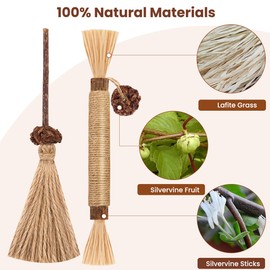 Aucenix Cat Chew Toy, Silvercine Sticks for Indoor Cats, Natural Matatabi Cat Teeth Cleaning Toy, Kitten Teething Chew Stick for Kitty Pets Exercise Playing Chewing (2 Brooms+1 Stick)