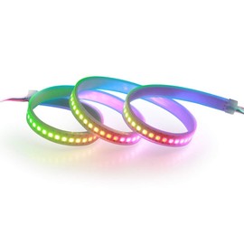 ALITOVE LED Illumination LED Tape Light WS2812B Addressable 5050 RGB SMD 1m 144 Pixels Dream Waterproof IP67 White PCB DC 5V