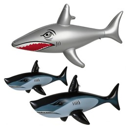 Inflatable Shark Pool Toys, 3pcs Swimming Animal Pool Inflatables, Black and Silver Shark Inflatable for Pool Parties,PVC Aquatic Themed Decor Photo Props for Luau, Beach, Water Park, Birthday