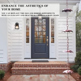 Rain Chains Metal Decorative 72" Adjustable Umbrella Rain Chain for Home Garden Patio Outdoor Decor, Functional and Decorative Replacement for Gutter Downspouts