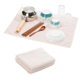 Dish Drying Towel, Tea Towel, Dish Drying Mat, Set of 2, Large, 17.7 x 23.6 inches (45 x 60 cm), Absorbent Towel, Dish Towel, Dish/Pot Towel, Kitchen Towel, Kitchen Cloth, Dish Towel, Dish Towel, Dish