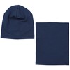 TupTam Children's Beanie Hat Tube Scarf Set Transitional Period, darkblue