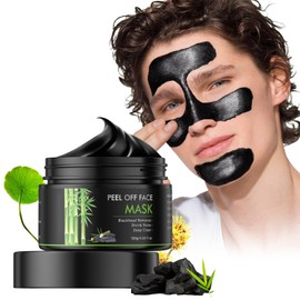 BYOTOUTY Blackhead Remover Mask, Bamboo Charcoal Blackhead Peel Off Face Mask Pore Cleaner Helps Men & Women, Black Head Remover Facial Mask Deep Cleansing for All Skin Types 4.23 OZ