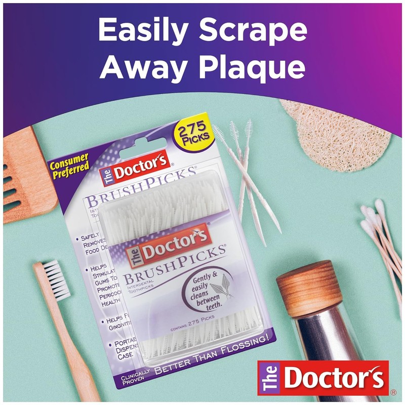 The Doctor's BrushPicks Interdental Toothpicks, 275 Count (Pack of 3)