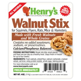 Henry’s Walnut Stix: All-Natural & Fresh Squirrel and Hamster Treats, 4 Ounces (2-Pack)