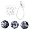 LALAFINA Transparent Glitter Butterfly Chain Earbuds Case with Keychain Lightweight