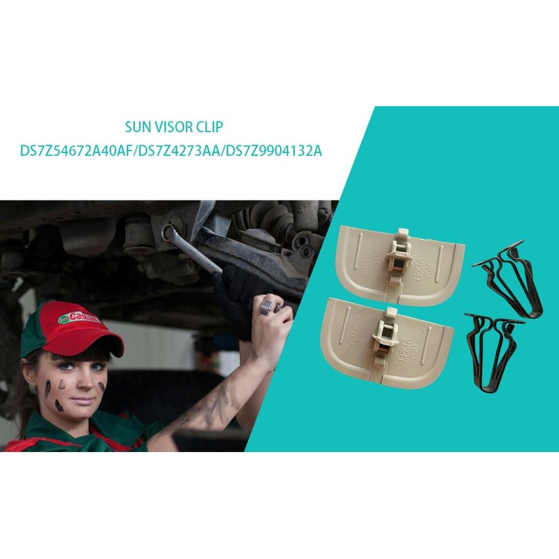 MUZHINAN 2 pcs Beige Tan Sun Visor Clips for Ford