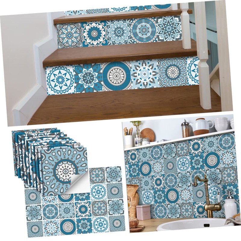 STOBAZA Sturdy PVC Kitchen Tile Decals 48pcs Removable Wall Stickers