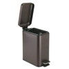 mDesign 1.3 Gallon Rectangular Slim Profile Steel Step Trash Can