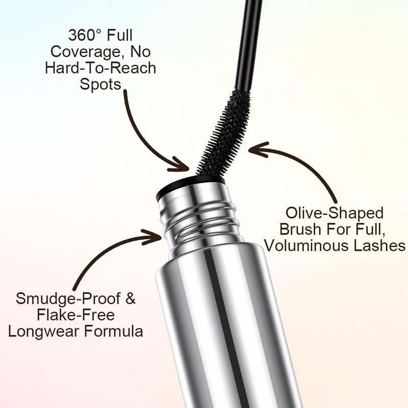 OSDUE Black Mascara for Older Women, Waterproof Mascara, 2-Pack