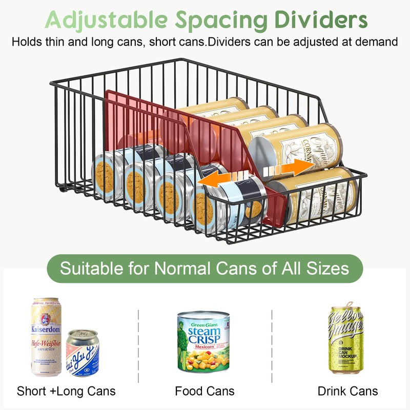 3 Pack Can Storage Organizer For Pantry,Stackble Widen Can Holder