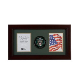 Allied Frame US Army Medallion Double Picture Frame - Two 4 x 6 Photo Openings
