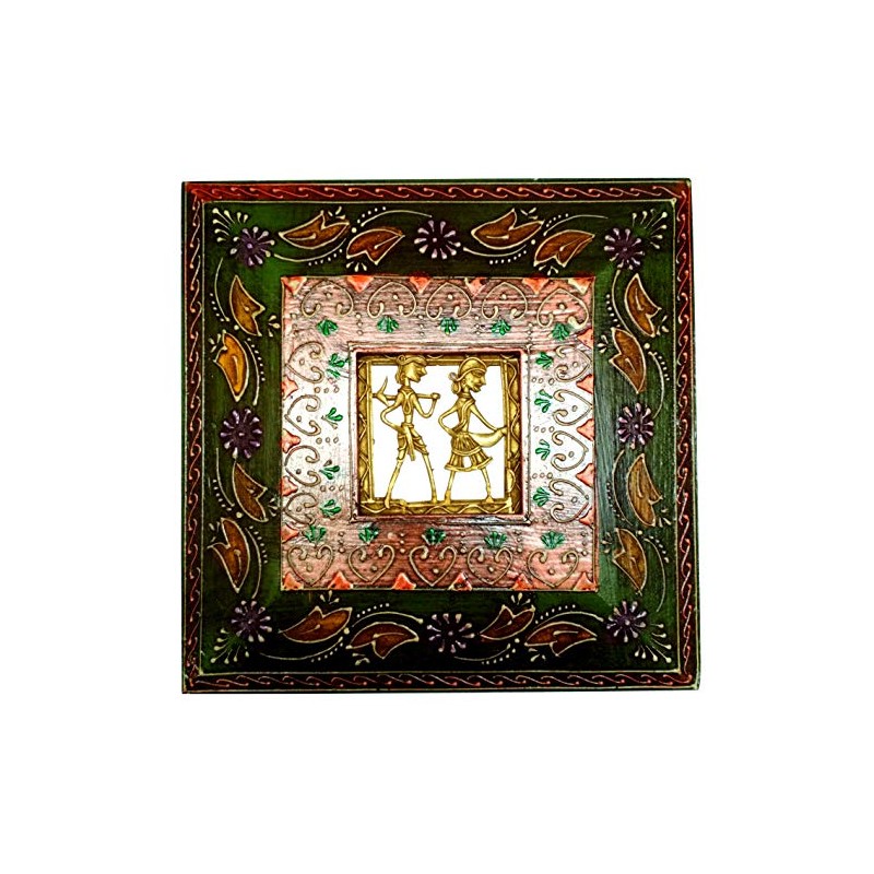Purpledip Brass Wall Hanging 'Always Together': Dokra Craft Tribal Art