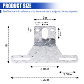 ZIMISI Aluminum Trailer License Plate Light Bracket, Car Front Tag Frame Plate Holder with Light Mount Hole, Universal Vehicle License Plate Holder Accessories for Car, Truck, Boat (Silver)