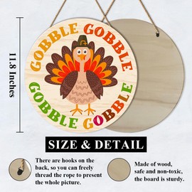 Thanksgiving Door Signs Thanksgiving Decor for Home Office Front Door Kitchen Dining Room Wall Fall Farmhouse Decoration Turkey Autumn Harvest Hanging Wooden Sign