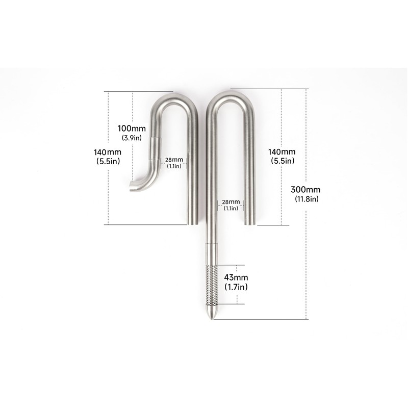 LANDEN 304 Stainless Steel Lily Pipes with Clamps for Rimless