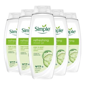 Simple Kind to Skin Refreshing Shower Gel 675ml 5 Pack for Sensitive Skin