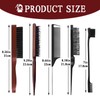 Slick Back Hair Brush, 5 PCS Boar Bristle Brush Teasing