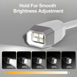 Ear-Wearing Reading Light,Portable USB Rechargeable Book Light,3 Color Temperatures & Stepless Dimming Brightness,Hands-Free Book Light for Reading in Bed, Knitting, Repairing, Bookworms Gifts (White)