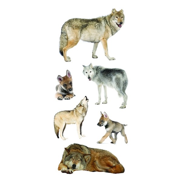 Paper House Productions ST-2292E Wolf Pack Stickers 2-Inch by 4-Inch (Pack of 6)