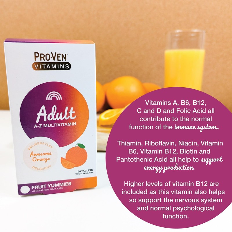 Proven Multivitamins - 60 Chewable Tablets for Adults - Orange
