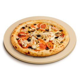 Arcedo Pizza Stone For Oven 16 Inch, Round Baking Stone For Pizza And Bread Thermal Shock Resistant BBQ Grilling Pizza Pan Cordierite Cooking Stone With PE Scraper