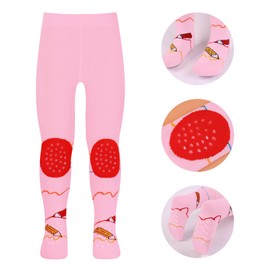 L&K-II Pack of 1 Crawling Tights Baby Girls Boys Tights with ABS Sole Non-Slip Nubs Dots Animal Heart Motif 2769, 2769G-1er