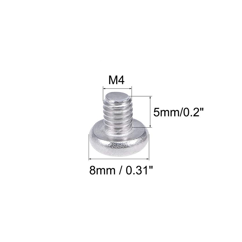uxcell M4x5mm Machine Screws Pan Phillips Cross Head Screw 304