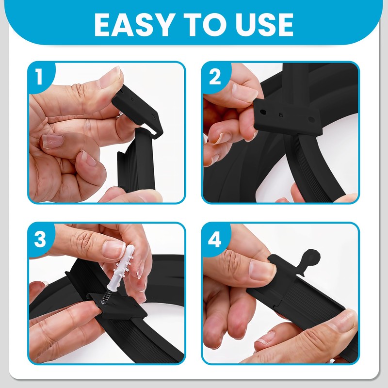 Ceiling Curtain Track – 5M Flexible Bendable Black Ceiling Mount