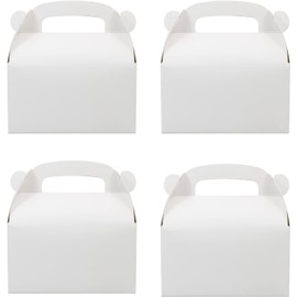 Oletx 12-Pack White Party Favor Treat Boxes, Goodie Gable Paper Gift Boxes with Handles. Perfect for Wedding, Birthday, Graduation, Babyshower.