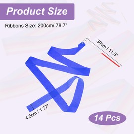 PATIKIL Dance Ribbons, 14 Pack 78.7 Inch Gymnastics Dance Streamers with Non-Slip Wand Dance Flags for Gifts, Dancing, Talent Shows, Baton Twirling, Bright Blue